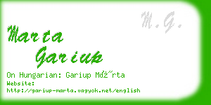 marta gariup business card
